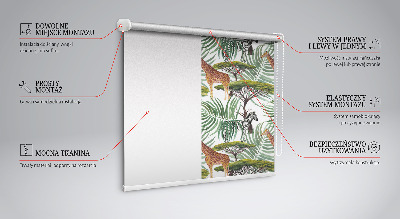 Modern roller blind con diseño de animales y árboles