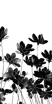 Estor enrollable con estampado de flores negras
