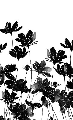 Estor enrollable con estampado de flores negras