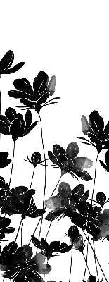 Estor enrollable con estampado de flores negras