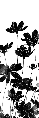 Estor enrollable con estampado de flores negras