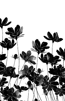 Estor enrollable con estampado de flores negras