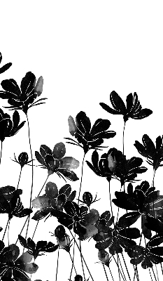 Estor enrollable con estampado de flores negras