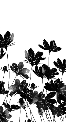Estor enrollable con estampado de flores negras
