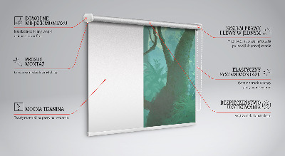 Estor enrollable para ventana con diseño de árboles