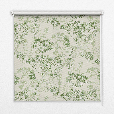 Estor enrollable con estampado de plantas verdes