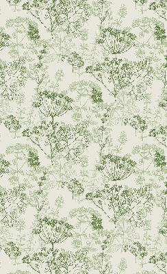 Estor enrollable con estampado de plantas verdes