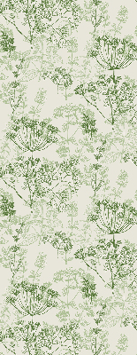 Estor enrollable con estampado de plantas verdes