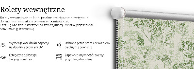 Estor enrollable con estampado de plantas verdes