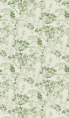 Estor enrollable con estampado de plantas verdes