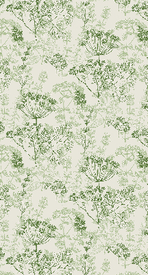 Estor enrollable con estampado de plantas verdes