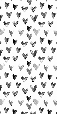 Modern roller blind con estampado de corazones negros