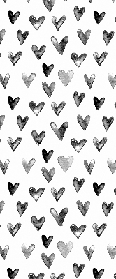 Modern roller blind con estampado de corazones negros