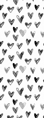 Modern roller blind con estampado de corazones negros