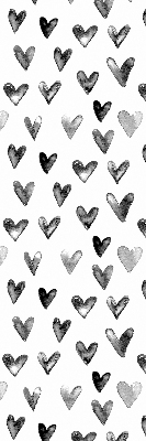Modern roller blind con estampado de corazones negros
