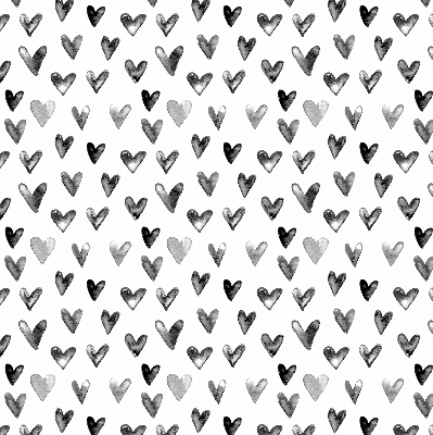 Modern roller blind con estampado de corazones negros