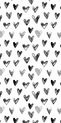 Modern roller blind con estampado de corazones negros
