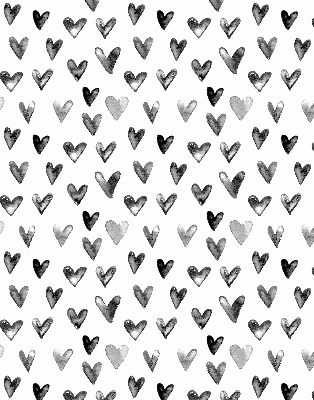 Modern roller blind con estampado de corazones negros