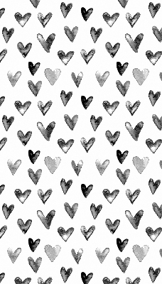 Modern roller blind con estampado de corazones negros