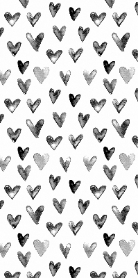 Modern roller blind con estampado de corazones negros