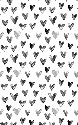 Modern roller blind con estampado de corazones negros