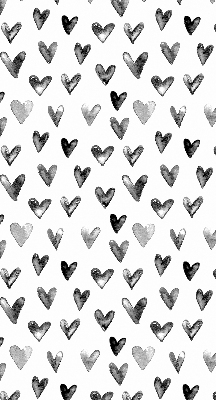 Modern roller blind con estampado de corazones negros