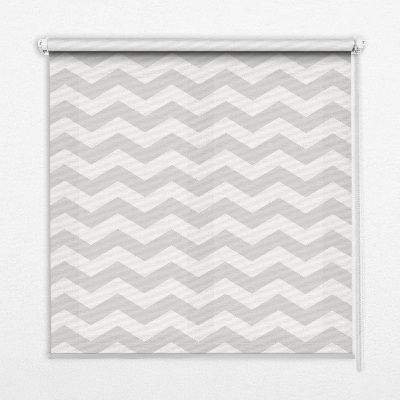 Estor enrollable para ventana con diseño de zigzags grises