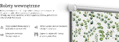 Estor enrollable con estampado de ramitas verdes