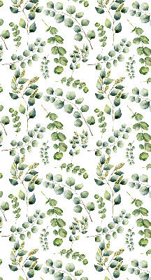 Estor enrollable con estampado de ramitas verdes