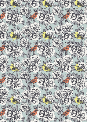Modern roller blind con estampado de flores