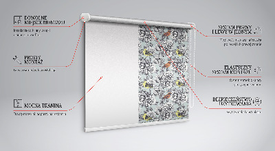 Modern roller blind con estampado de flores