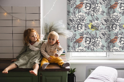 Modern roller blind con estampado de flores