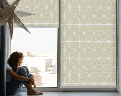 Estor enrollable con diseño de puntos blancos conectados entre sí