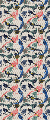 Modern roller blind con estampado de pavos reales coloridos