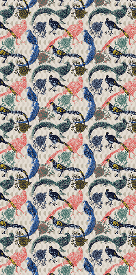 Modern roller blind con estampado de pavos reales coloridos
