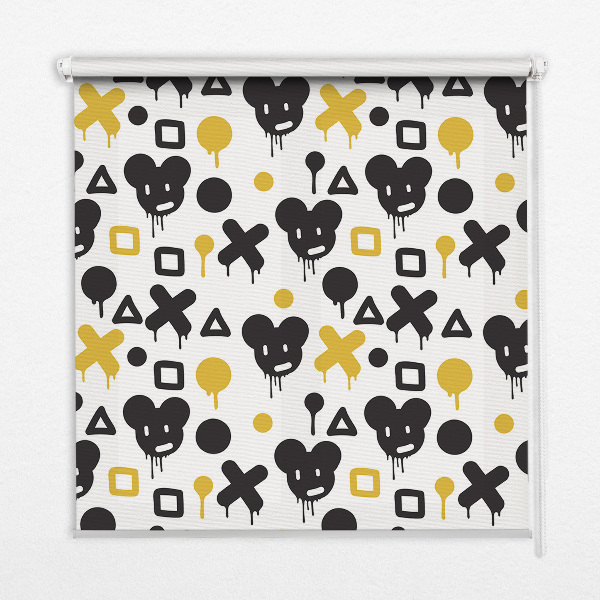 Modern roller blind con patrones en negro y amarillo