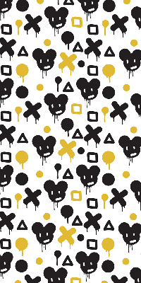 Modern roller blind con patrones en negro y amarillo