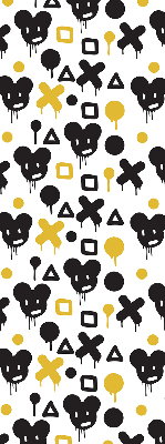 Modern roller blind con patrones en negro y amarillo