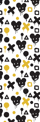 Modern roller blind con patrones en negro y amarillo