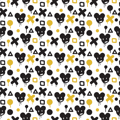 Modern roller blind con patrones en negro y amarillo