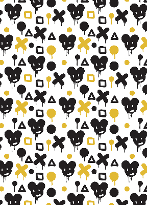 Modern roller blind con patrones en negro y amarillo