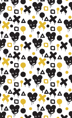 Modern roller blind con patrones en negro y amarillo