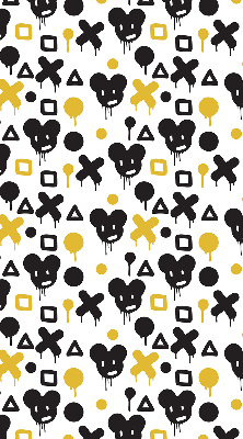 Modern roller blind con patrones en negro y amarillo