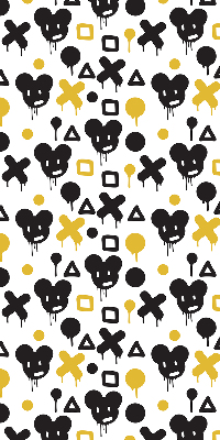 Modern roller blind con patrones en negro y amarillo
