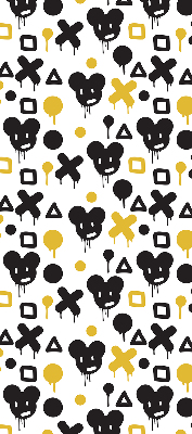 Modern roller blind con patrones en negro y amarillo