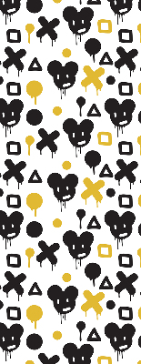 Modern roller blind con patrones en negro y amarillo