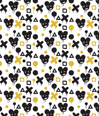 Modern roller blind con patrones en negro y amarillo