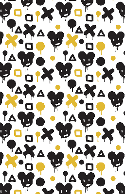 Modern roller blind con patrones en negro y amarillo