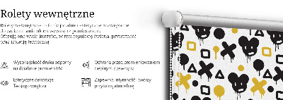 Modern roller blind con patrones en negro y amarillo