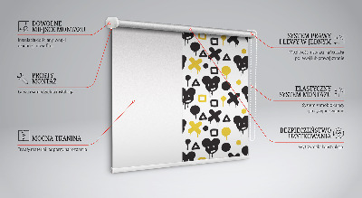 Modern roller blind con patrones en negro y amarillo
